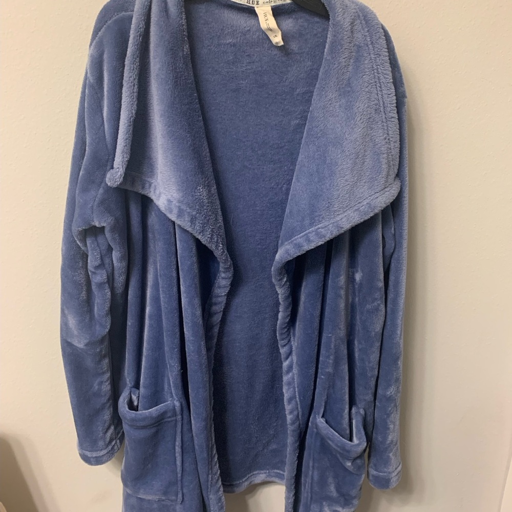HUE Blue Teddy Jacket Cozy and Stylish